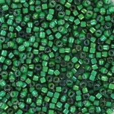 Miyuki Delica Perlen 11/0 - Transparent White lined emerald ab DB-1788